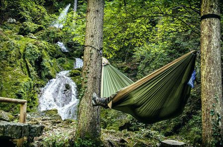 Double hammock as a gift for camping obsessed couple